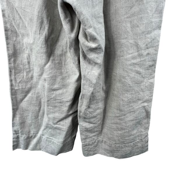 J Jill Elastic Waist Tan 100% Linen Pants Size SP Small Petite Wide Leg - Picture 8 of 11